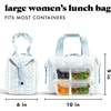 image:imageFit amp Fresh Remi Lunch Bag for Women Work  Neoprene Lunch Tote with Containers amp Ice Pack Reusable Meal Prep Lunch Box Large Capacity Machine WashableBlue Wallpaper Bows