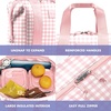 image:imageFit amp Fresh Remi Lunch Bag for Women Work  Neoprene Lunch Tote with Containers amp Ice Pack Reusable Meal Prep Lunch Box Large Capacity Machine WashablePink Gingham