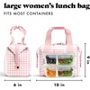 image:imageFit amp Fresh Remi Lunch Bag for Women Work  Neoprene Lunch Tote with Containers amp Ice Pack Reusable Meal Prep Lunch Box Large Capacity Machine WashablePink Gingham