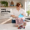 image:imageFit amp Fresh Remi Lunch Bag for Women Work  Neoprene Lunch Tote with Containers amp Ice Pack Reusable Meal Prep Lunch Box Large Capacity Machine WashableMauve
