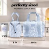 image:imageFit amp Fresh Remi Lunch Bag for Women Work  Neoprene Lunch Tote with Containers amp Ice Pack Reusable Meal Prep Lunch Box Large Capacity Machine WashableBlue Vintage Flowers