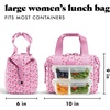 image:imageFit amp Fresh Remi Lunch Bag for Women Work  Neoprene Lunch Tote with Containers amp Ice Pack Reusable Meal Prep Lunch Box Large Capacity Machine WashableSweet Pink Block