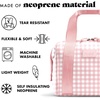 image:imageFit amp Fresh Remi Lunch Bag for Women Work  Neoprene Lunch Tote with Containers amp Ice Pack Reusable Meal Prep Lunch Box Large Capacity Machine WashablePink Gingham