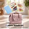 image:imageFit amp Fresh Remi Lunch Bag for Women Work  Neoprene Lunch Tote with Containers amp Ice Pack Reusable Meal Prep Lunch Box Large Capacity Machine WashableMauve