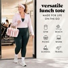 image:imageFit amp Fresh Remi Lunch Bag for Women Work  Neoprene Lunch Tote with Containers amp Ice Pack Reusable Meal Prep Lunch Box Large Capacity Machine WashablePink Chunky Stripe