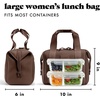 image:imageFit amp Fresh Remi Lunch Bag for Women Work  Neoprene Lunch Tote with Containers amp Ice Pack Reusable Meal Prep Lunch Box Large Capacity Machine WashableDark Chocolate