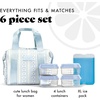 image:imageFit amp Fresh Remi Lunch Bag for Women Work  Neoprene Lunch Tote with Containers amp Ice Pack Reusable Meal Prep Lunch Box Large Capacity Machine WashableBlue Wallpaper Bows