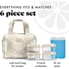 image:imageFit amp Fresh Remi Lunch Bag for Women Work  Neoprene Lunch Tote with Containers amp Ice Pack Reusable Meal Prep Lunch Box Large Capacity Machine WashableTan Floral