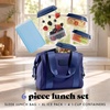 image:imageFit amp Fresh Remi Lunch Bag for Women Work  Neoprene Lunch Tote with Containers amp Ice Pack Reusable Meal Prep Lunch Box Large Capacity Machine WashableNavy