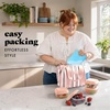 image:imageFit amp Fresh Remi Lunch Bag for Women Work  Neoprene Lunch Tote with Containers amp Ice Pack Reusable Meal Prep Lunch Box Large Capacity Machine WashablePink Chunky Stripe