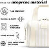 image:imageFit amp Fresh Remi Lunch Bag for Women Work  Neoprene Lunch Tote with Containers amp Ice Pack Reusable Meal Prep Lunch Box Large Capacity Machine WashableIvory Stripe