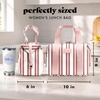 image:imageFit amp Fresh Remi Lunch Bag for Women Work  Neoprene Lunch Tote with Containers amp Ice Pack Reusable Meal Prep Lunch Box Large Capacity Machine WashablePink Chunky Stripe
