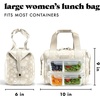image:imageFit amp Fresh Remi Lunch Bag for Women Work  Neoprene Lunch Tote with Containers amp Ice Pack Reusable Meal Prep Lunch Box Large Capacity Machine WashableTan Floral