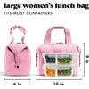 image:imageFit amp Fresh Remi Lunch Bag for Women Work  Neoprene Lunch Tote with Containers amp Ice Pack Reusable Meal Prep Lunch Box Large Capacity Machine WashablePink