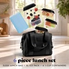 image:imageFit amp Fresh Remi Lunch Bag for Women Work  Neoprene Lunch Tote with Containers amp Ice Pack Reusable Meal Prep Lunch Box Large Capacity Machine WashableBlack