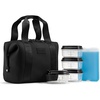 image:imageFit amp Fresh Remi Lunch Bag for Women Work  Neoprene Lunch Tote with Containers amp Ice Pack Reusable Meal Prep Lunch Box Large Capacity Machine WashableBlack