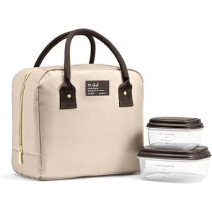 image:imageFit amp Fresh Bloomington Lunch Bag for Women  Insulated Large Lunch Box for Work with Containers LeakResistant Gingham TanTan