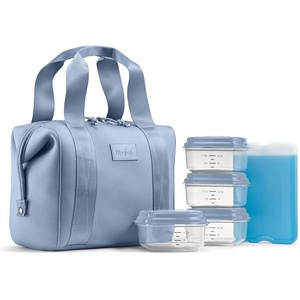 image:imageFit amp Fresh Remi Lunch Bag for Women Work  Neoprene Lunch Tote with Containers amp Ice Pack Reusable Meal Prep Lunch Box Large Capacity Machine WashableBlue