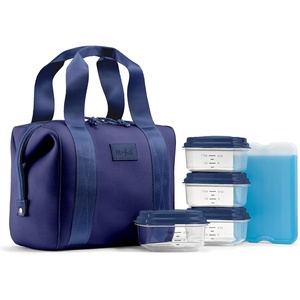 image:imageFit amp Fresh Remi Lunch Bag for Women Work  Neoprene Lunch Tote with Containers amp Ice Pack Reusable Meal Prep Lunch Box Large Capacity Machine WashableNavy