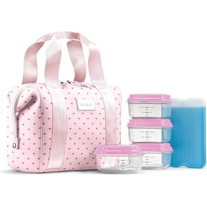 image:imageFit amp Fresh Remi Lunch Bag for Women Work  Neoprene Lunch Tote with Containers amp Ice Pack Reusable Meal Prep Lunch Box Large Capacity Machine WashableTiny Hearts